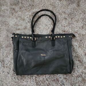 Valentina Genuine Pebble Leather Shoulder Bag Gray with Gold‎ Hardware